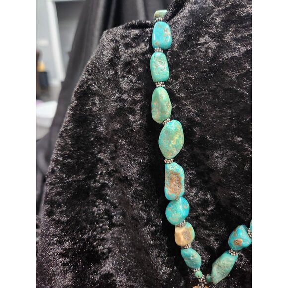 EUC Natural Turquoise Nugget Necklace with Agate Slice Pendant – Southwestern Bo - Picture 3 of 10